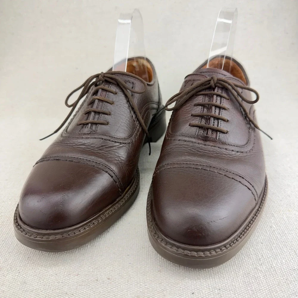 Lotus Bawa England Mens Brown Leather Cap Toe Oxford Dress Shoes Size 6 UK 7 US
